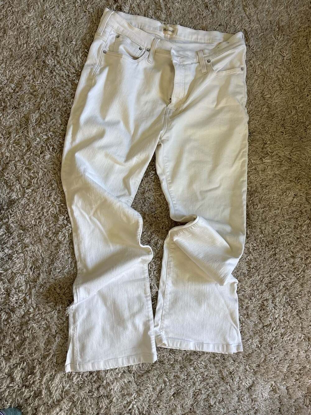 Madewell Kick Out Full-Length Jeans in White Size 33T(0051)